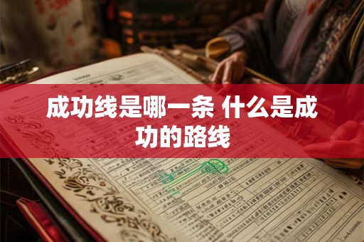 成功线是哪一条 什么是成功的路线
