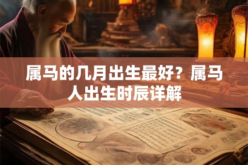 属马的几月出生最好？属马人出生时辰详解