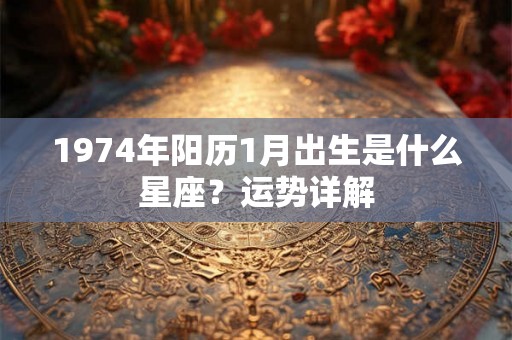 1974年阳历1月出生是什么星座?运势详解 1974年阳历1月出生是什么星座?运势详解