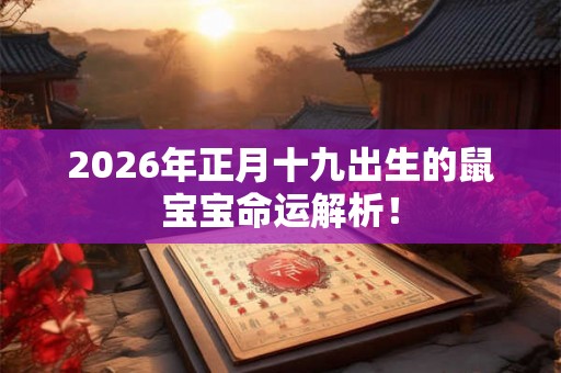 2026年正月十九出生的鼠宝宝命运解析！