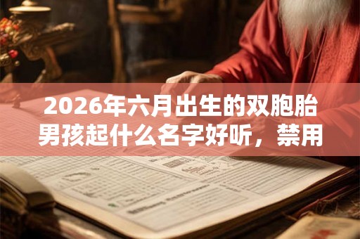 2026年六月出生的双胞胎男孩起什么名字好听，禁用什么字