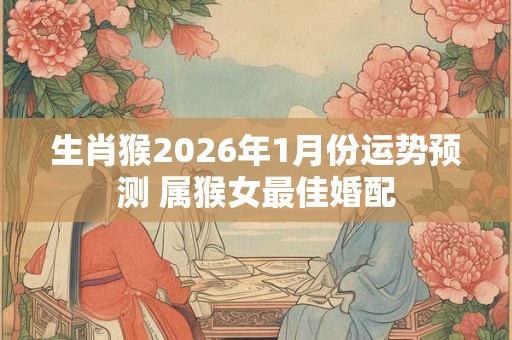 生肖猴2026年1月份运势预测 属猴女最佳婚配