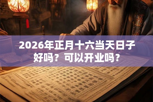 2026年正月十六当天日子好吗?可以开业吗? 2026年正月十六当天日子好吗?可以开业吗?
