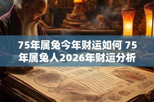 75年属兔今年财运如何 75年属兔人2026年财运分析