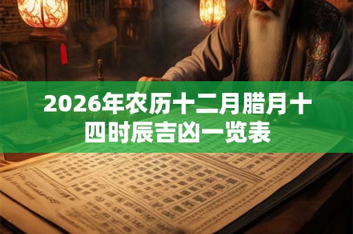 2026年农历十二月腊月十四时辰吉凶一览表