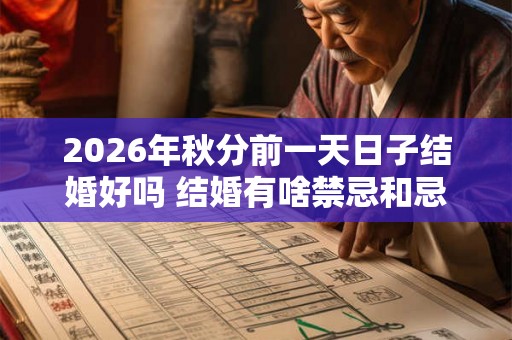 2026年秋分前一天日子结婚好吗 结婚有啥禁忌和忌讳 2026年秋分前一天日子结婚好吗 结婚有啥禁忌和忌讳