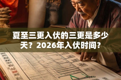 夏至三更入伏的三更是多少天？2026年入伏时间？