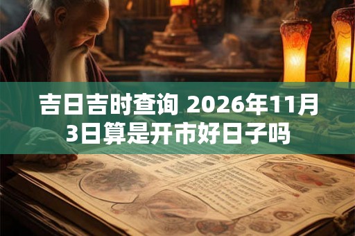 吉日吉时查询 2026年11月3日算是开市好日子吗
