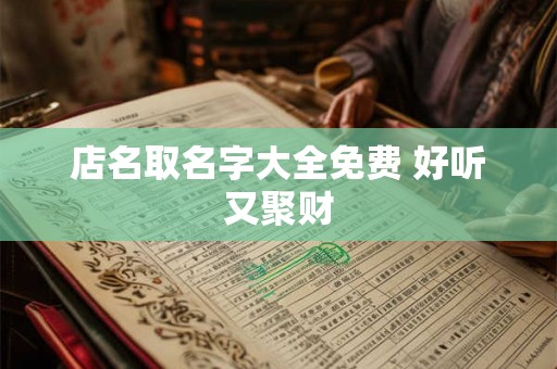 店名取名字大全免费 好听又聚财 店名取名字大全免费 好听又聚财