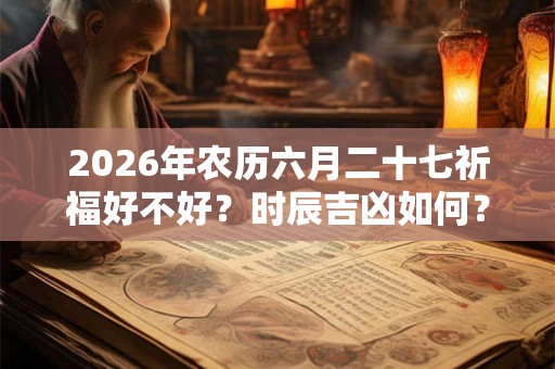 2026年农历六月二十七祈福好不好?时辰吉凶如何? 2026年农历六月二十七祈福好不好?时辰吉凶如何?