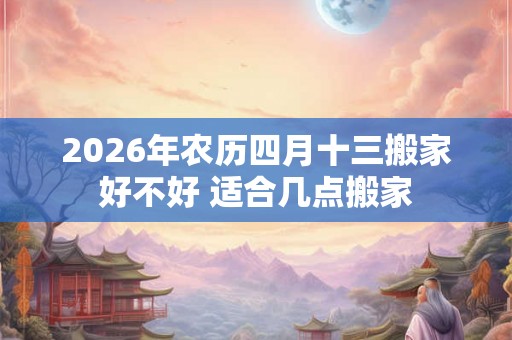 2026年农历四月十三搬家好不好 适合几点搬家