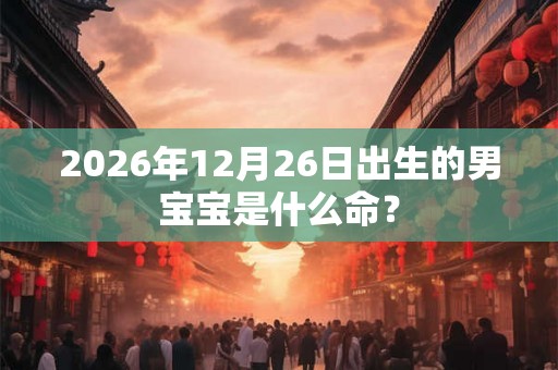2026年12月26日出生的男宝宝是什么命？