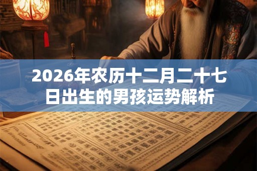 2026年农历十二月二十七日出生的男孩运势解析