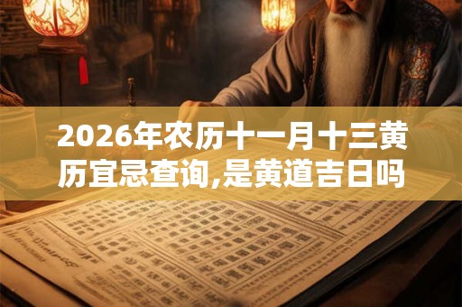 2026年农历十一月十三黄历宜忌查询,是黄道吉日吗？