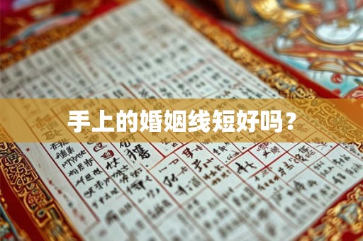 手上的婚姻线短好吗？