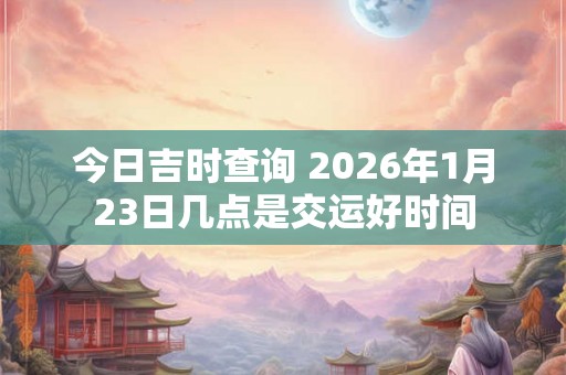 今日吉时查询 2026年1月23日几点是交运好时间 今日吉时查询 2026年1月23日几点是交运好时间