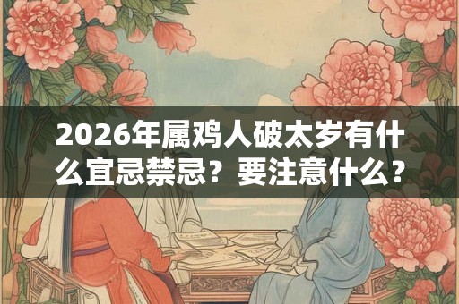 2026年属鸡人破太岁有什么宜忌禁忌？要注意什么？