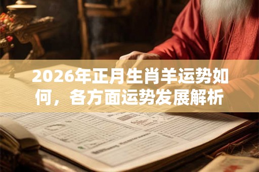 2026年正月生肖羊运势如何，各方面运势发展解析