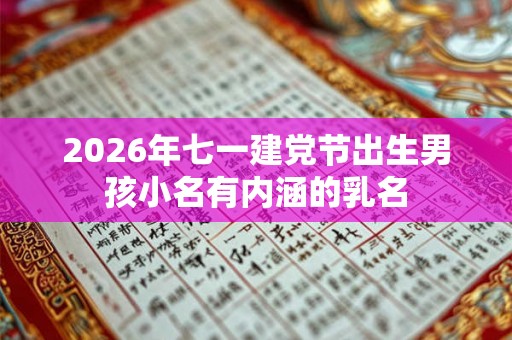 2026年七一建党节出生男孩小名有内涵的乳名