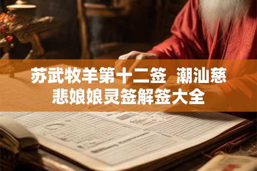 苏武牧羊第十二签  潮汕慈悲娘娘灵签解签大全