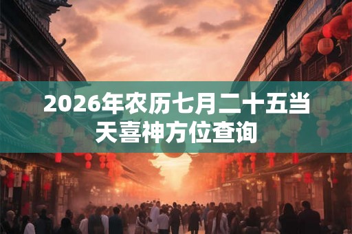 2026年农历七月二十五当天喜神方位查询 2026年农历七月二十五当天喜神方位查询