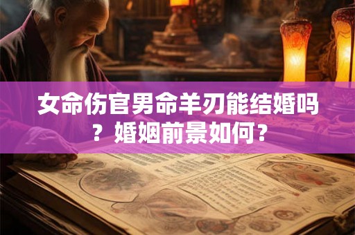 女命伤官男命羊刃能结婚吗？婚姻前景如何？