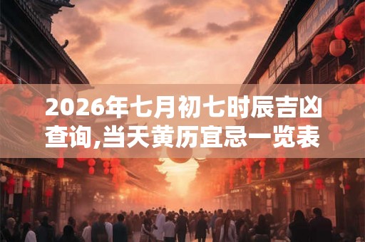 2026年七月初七时辰吉凶查询,当天黄历宜忌一览表
