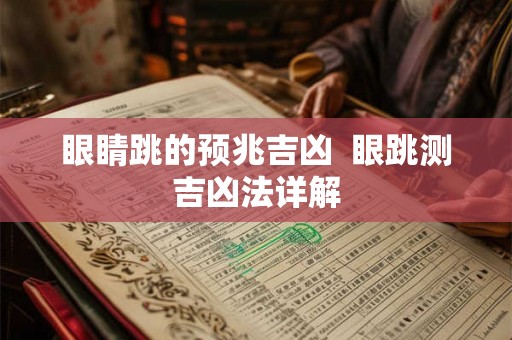眼睛跳的预兆吉凶  眼跳测吉凶法详解