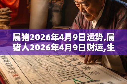 属猪2026年4月9日运势,属猪人2026年4月9日财运,生肖猪2026年4月9日运势