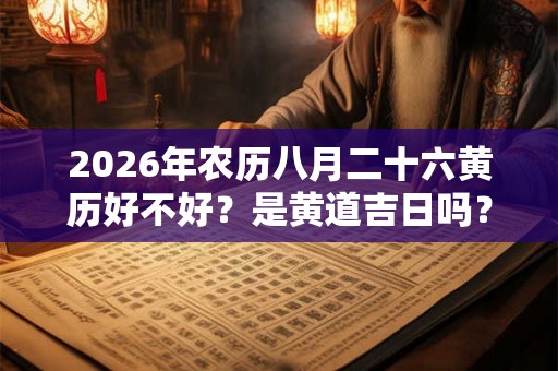 2026年农历八月二十六黄历好不好？是黄道吉日吗？