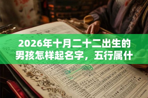 2026年十月二十二出生的男孩怎样起名字，五行属什么