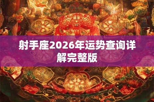 射手座2026年运势查询详解完整版