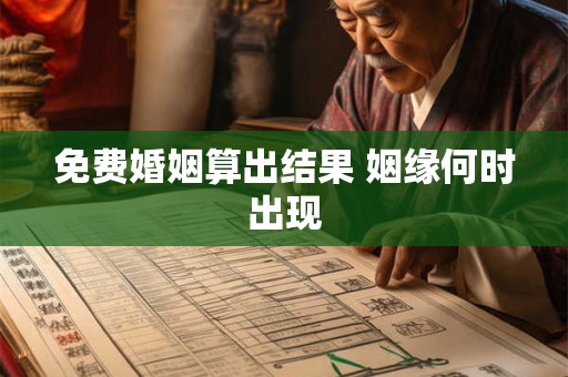 免费婚姻算出结果 姻缘何时出现