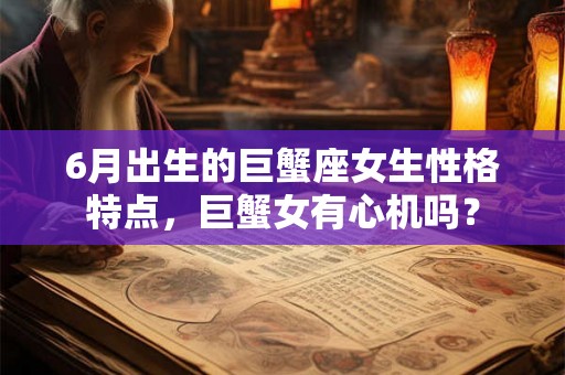 6月出生的巨蟹座女生性格特点，巨蟹女有心机吗？