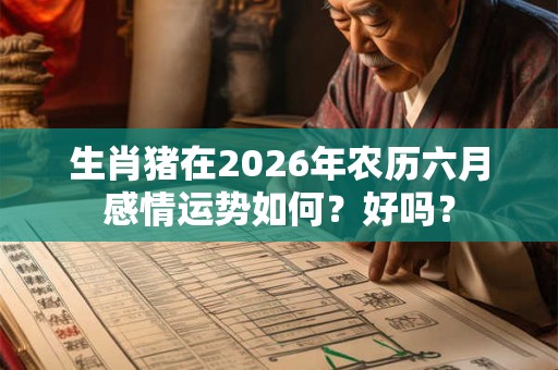 生肖猪在2026年农历六月感情运势如何？好吗？