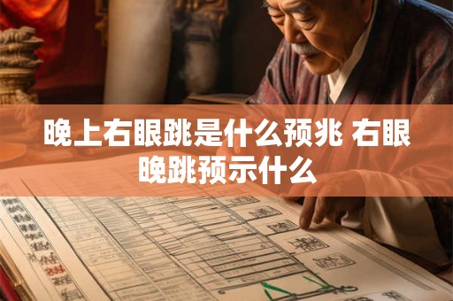 晚上右眼跳是什么预兆 右眼晚跳预示什么