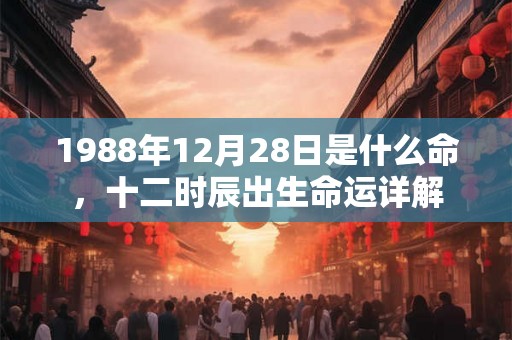 1988年12月28日是什么命，十二时辰出生命运详解