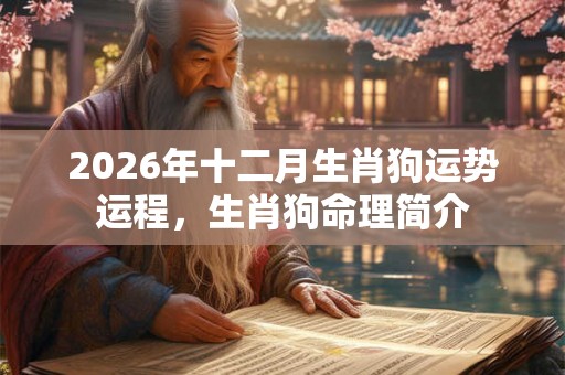 2026年十二月生肖狗运势运程，生肖狗命理简介
