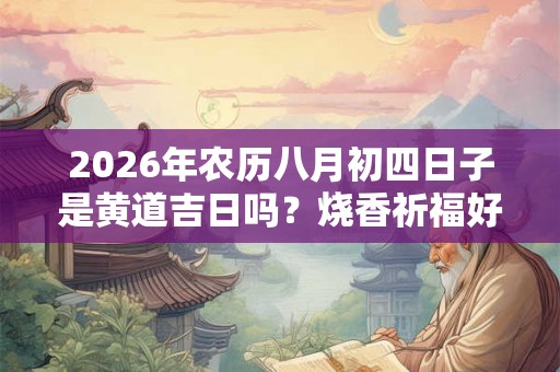 2026年农历八月初四日子是黄道吉日吗？烧香祈福好不好？