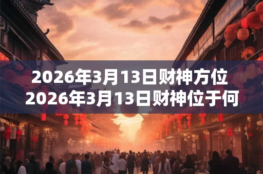 2026年3月13日财神方位 2026年3月13日财神位于何处
