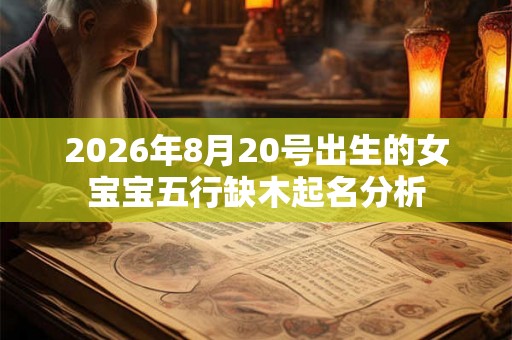 2026年8月20号出生的女宝宝五行缺木起名分析
