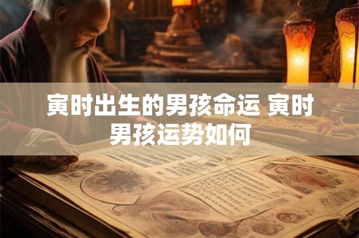 寅时出生的男孩命运 寅时男孩运势如何