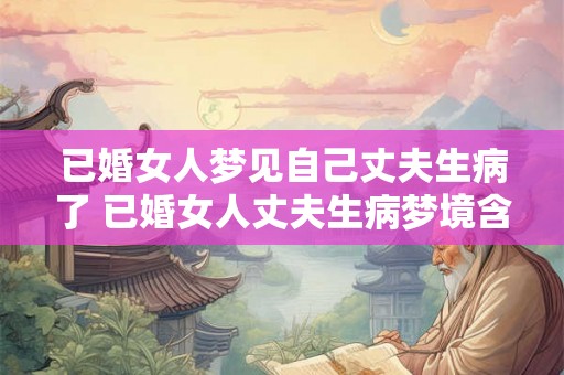 已婚女人梦见自己丈夫生病了 已婚女人丈夫生病梦境含义何 已婚女人梦见自己丈夫生病了 已婚女人丈夫生病梦境含义何