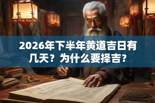 2026年下半年黄道吉日有几天？为什么要择吉？
