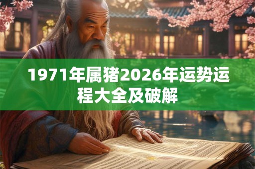 1971年属猪2026年运势运程大全及破解 1971年属猪2026年运势运程大全及破解