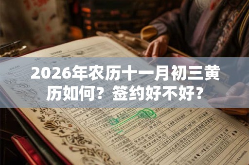 2026年农历十一月初三黄历如何？签约好不好？