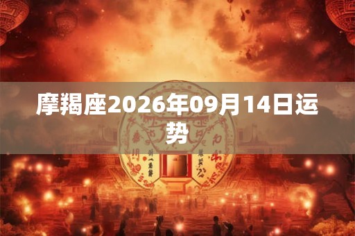 摩羯座2026年09月14日运势