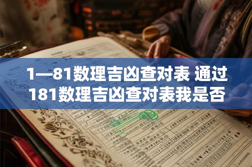 1—81数理吉凶查对表 通过181数理吉凶查对表我是否可以了解自己的吉凶运势