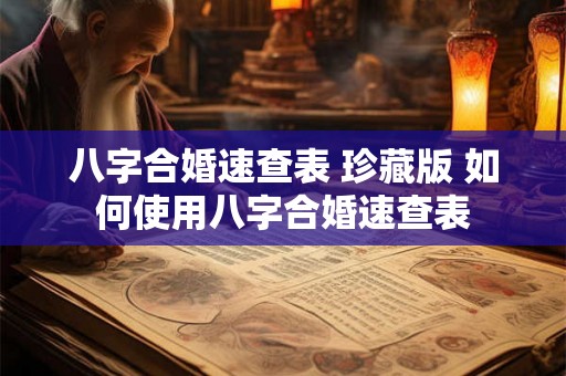八字合婚速查表 珍藏版 如何使用八字合婚速查表 八字合婚速查表 珍藏版 如何使用八字合婚速查表