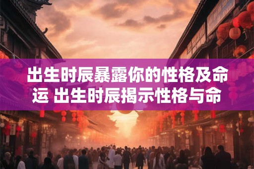 出生时辰暴露你的性格及命运 出生时辰揭示性格与命运